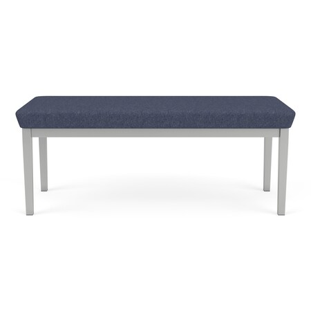 Lesro Lenox Steel 2 Seat Bench, Denim (Blue) Seat, Denim Back, 45 W 21 L 18.5 H, Linette Vinyl Seat LS2001